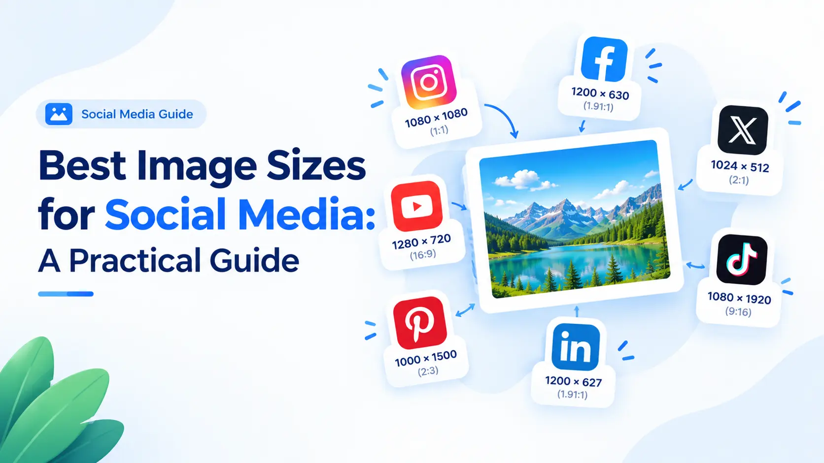 Social media image size cards